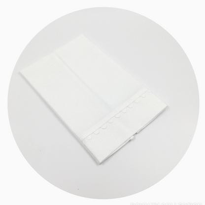 White Cotton Pique Guest Towel with Trim