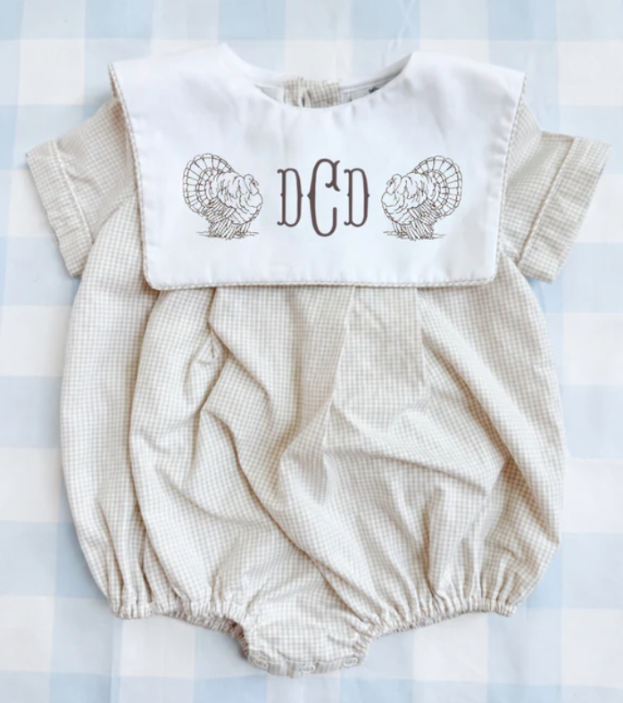Boys Tan Gingham Bubble
