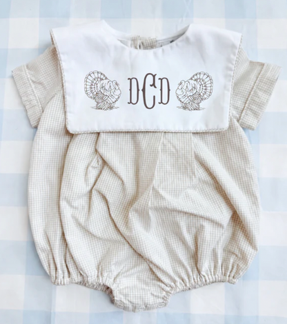 Boys Tan Gingham Bubble