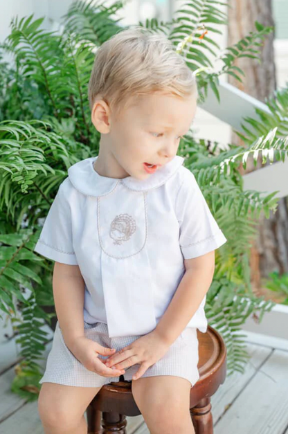 Boys Gingham Turkey Short Set