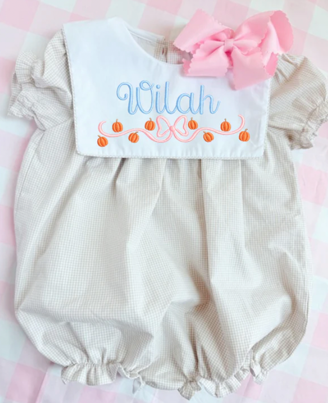 Girls Tan Gingham Bubble