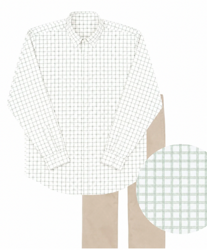 Boys Long Sleeve Sage Window Pane Shirt