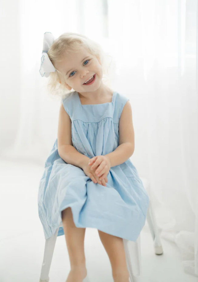 Girls Blue Corduroy Dress