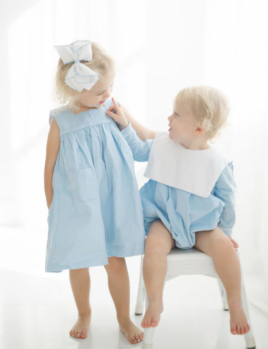 Girls Blue Corduroy Dress