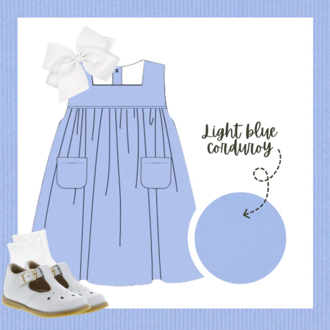 Girls Blue Corduroy Dress