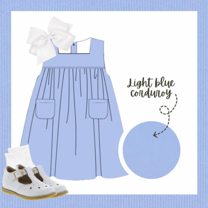 Girls Blue Corduroy Dress