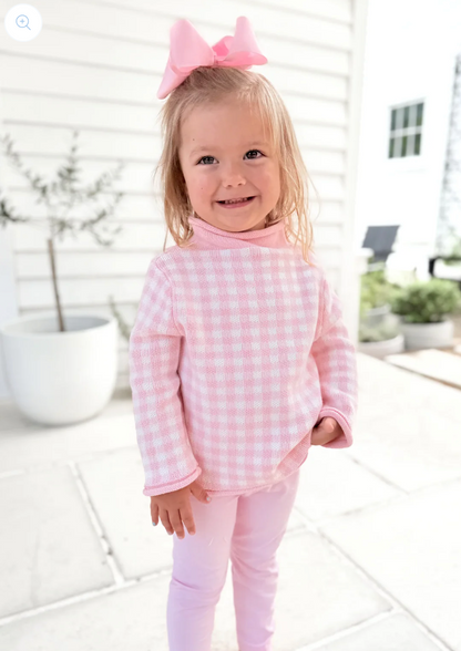 Pink Gingham Sweater