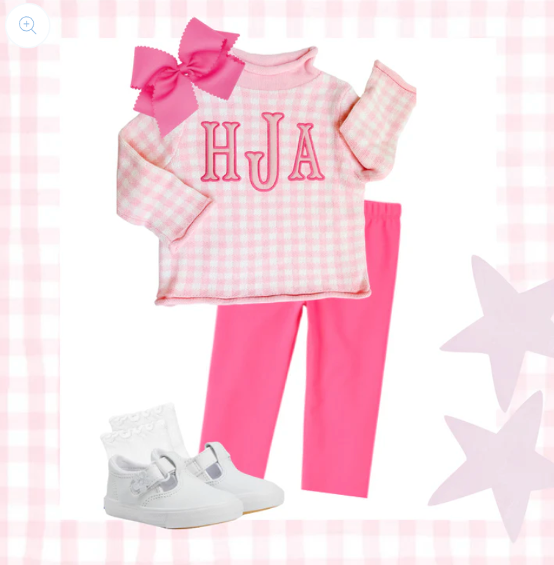 Pink Gingham Sweater