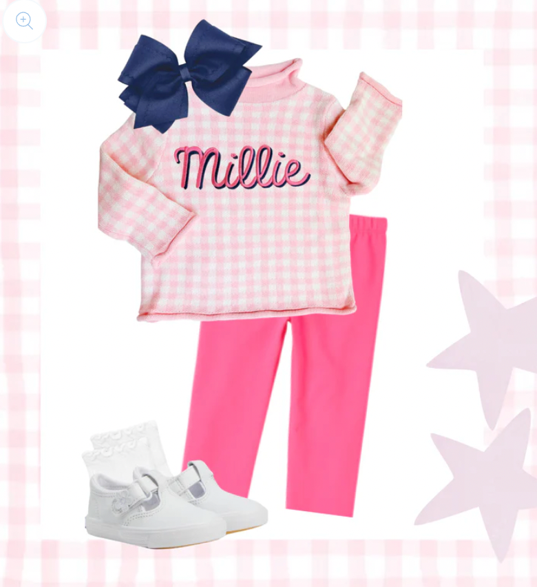Pink Gingham Sweater