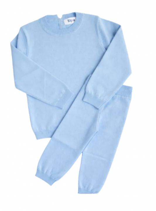 Boys Organic Cotton Blue Knit Set