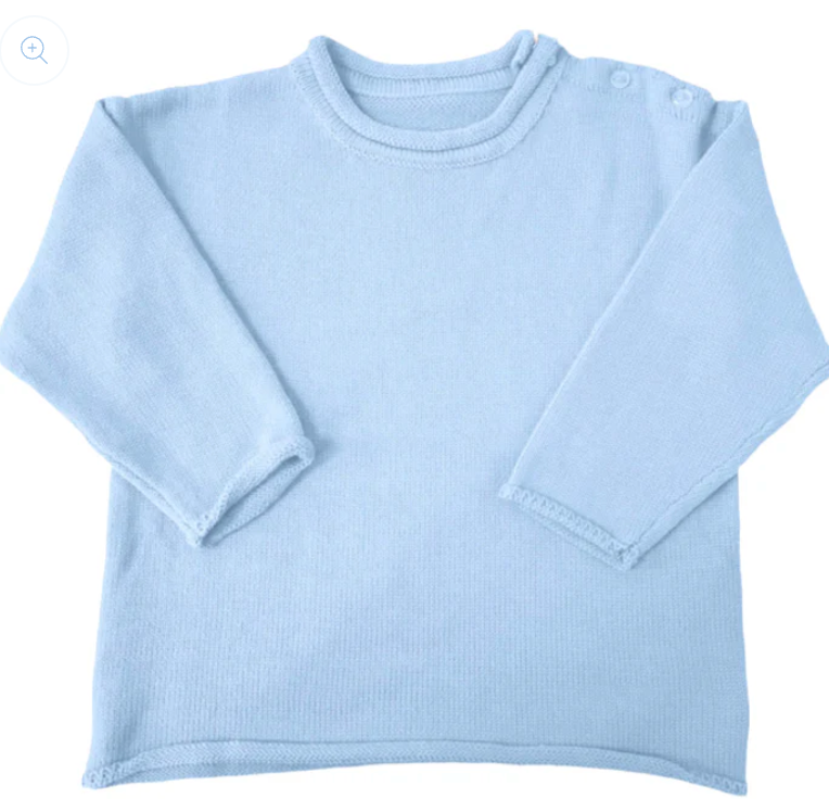 Blue Roll Neck Sweater