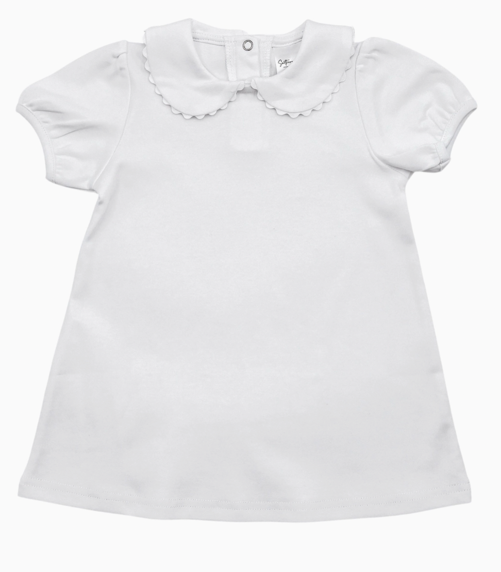 Southern Proper Girl's Scalloped Collared Dress - Fall