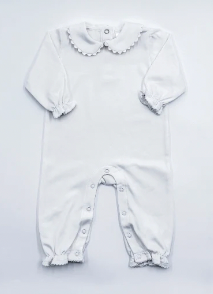 Long Sleeve Collared Girls Romper - Christmas