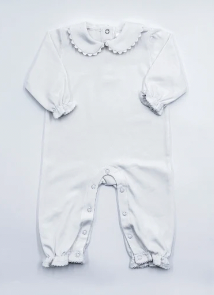 Long Sleeve Collared Girls Romper - Christmas