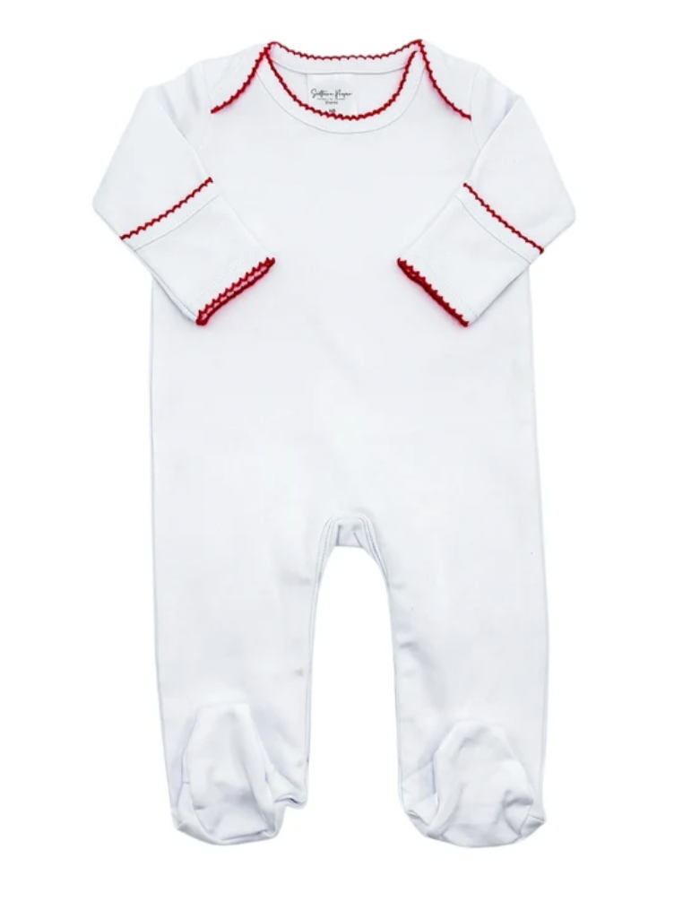 Picot Trim Footie - Christmas