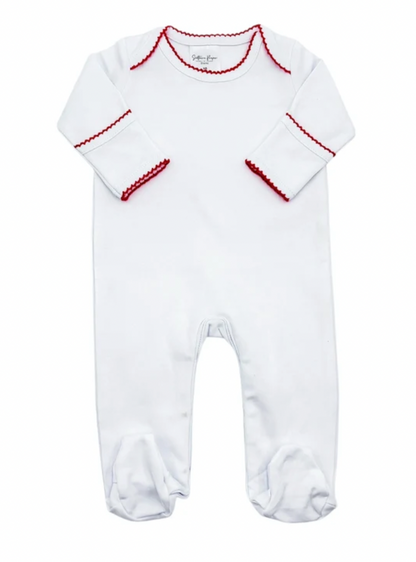 Picot Trim Footie - Christmas