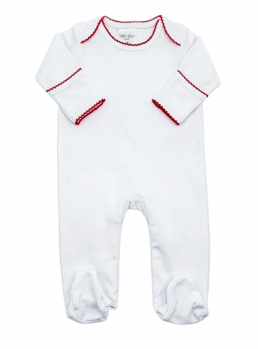 Picot Trim Footie - Christmas