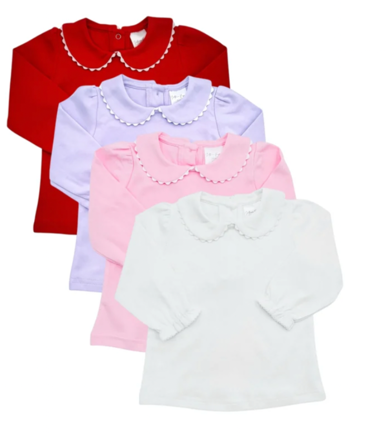 Girl's Scalloped Collared Shirt - Christmas
