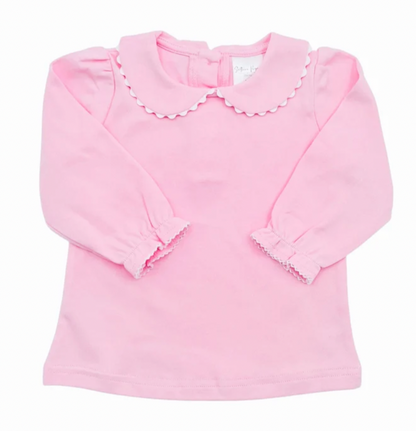 Girl's Scalloped Collared Shirt - Christmas