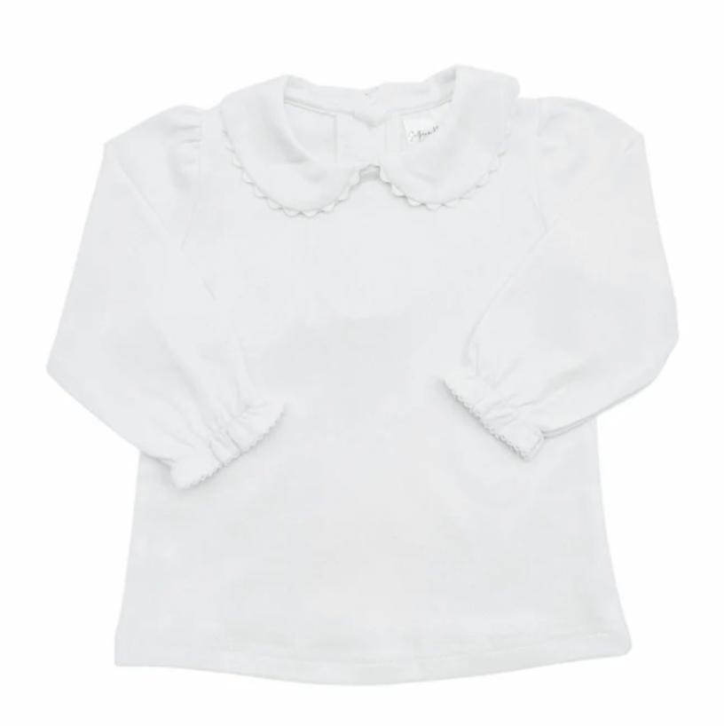 Girl's Scalloped Collared Shirt - Christmas