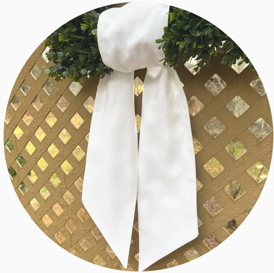 White Cotton Pique Sash