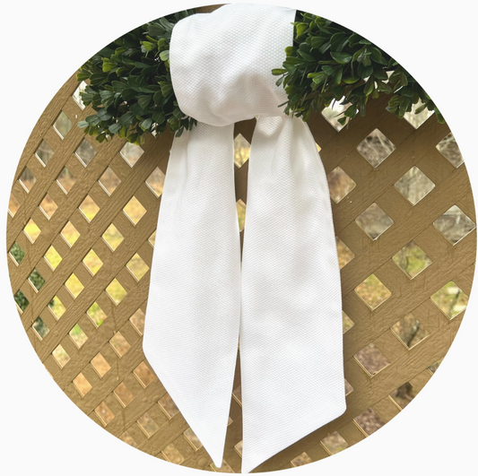 White Cotton Pique Sash